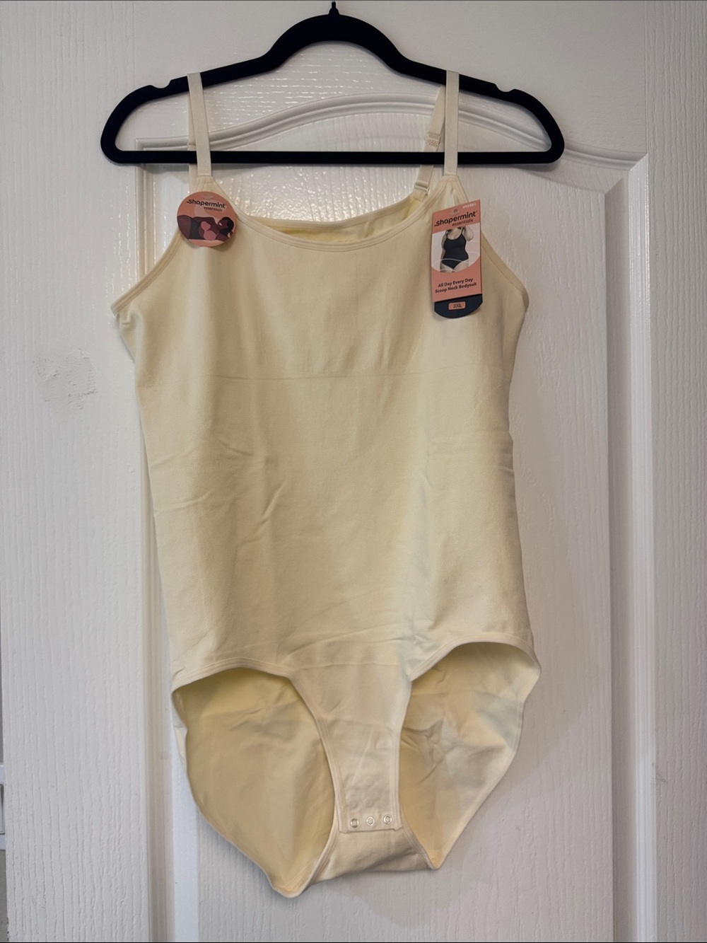 Shapermint Cream Scoop Neck Bodysuit